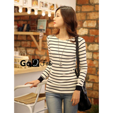 Isabel Korean Stripes Long Sleeve Tops