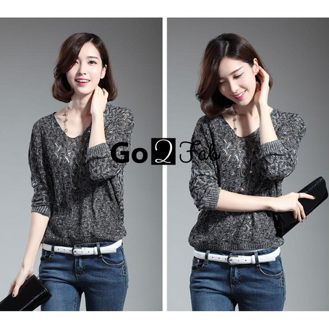 Laura Knitted Loose Long-Sleeved Tops