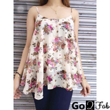 Megan Sleeveless Sexy Floral Tops