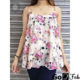 Megan Sleeveless Sexy Floral Tops