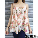 Megan Sleeveless Sexy Floral Tops