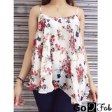 Megan Sleeveless Sexy Floral Tops