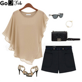 Selena Gomez Chiffon with Ruffles Tops