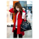 Kathrine Korean Asymmetric Long Cardigan Sweater