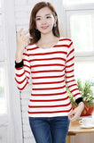 Isabel Korean Stripes Long Sleeve Tops