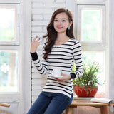 Isabel Korean Stripes Long Sleeve Tops