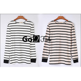 Isabel Korean Stripes Long Sleeve Tops