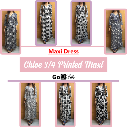 Chloe 3/4 Printed Maxi